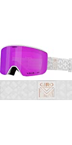 Giro Ella Womens Snow Goggle - White Limitless Strap with Vivid Pink/Vivid Infrared Lenses