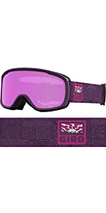 Giro Moxie Womens Snow Goggle - Urchin Adventure Grid Strap with Amber Pink/Yellow Lenses