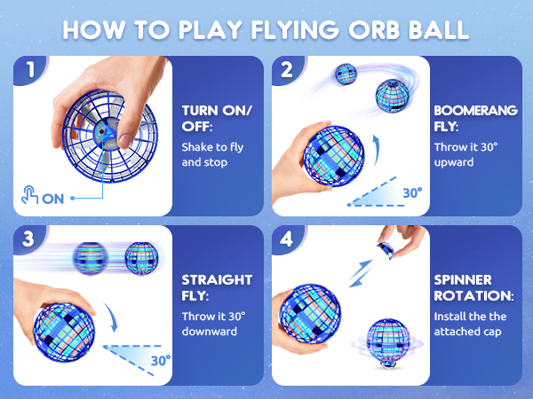 soaring orb nebula toys flying fly ball toy for kids adults led light games