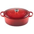 Le Creuset Signature Enameled Cast Iron Oval Dutch Oven, 8 Qt, Cerise