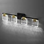 KOFYE Bathroom Light Fixtures, Wall Sconce 4 Light with Crystal Glass Shade LED Modern Vanity Light for Bathroom