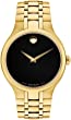 Movado Black Dial Yellow Gold PVD Watch 0607227