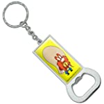 Graphics and More Looney Tunes Yosemite Sam Keychain Rectangle Chrome Plated Metal Bottle Cap Opener