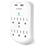 6-Outlet Surge Protector, Wall Outlet Extender Multi Plug Outlet Wall Adapter with 2 USB Charging Ports 2.4 A, 490 Joules, ETL Listed for Home, School, Office