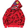 Hoodie Shark Camo Bathing Ape Red Jacket Couples Sweatshirts Full Zip Up Fashion Hip-Hop Street Wear Unisex For Men Women Boys And Girls