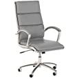 Bush Business Furniture Modelo High Back Leather Executive Office Chair in Light Gray