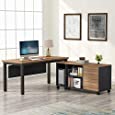 Tribesigns L-Shaped Computer Desk with Storage Drawers Cabinet Set, Large Executive Office Desk with Shelves, Industrial Business Furniture Workstation for Home Office, Rustic Walnut