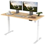 ALFA Furnishing Height Adjustable Desk, 60” x 30” inches Whole Piece Desk Board, 2 Pre-Set Memory Button Electric Sit Stand Desk Standing Desk for Home Office Workstation