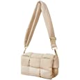 NAARIIAN Puffer shoulder bag Nylon padded woven handbag designer crossbody dupes women down purse(beige)