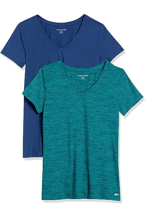 Women's Tech Stretch Short-Sleeve V-Neck T-Shirt (Available in Plus Size), Multipacks