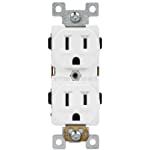 ENERLITES Duplex Receptacle, Tamper-Resistant Electrical Wall Outlets, Commercial Grade, 15A 125V, Self-Grounding, 2-Pole, 3-Wire, 5-15R, UL Listed, 61540-TR-W, White