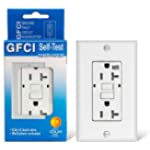 GFCI Outlet Receptacle-20 amp WR Tamper Resistant Electrical White Self Testing Duplex Ground Fault Circuit Interrupter Outlet UL Certified for Kitchen/Bathroom/School/Commercial/Outdoor/Indoor