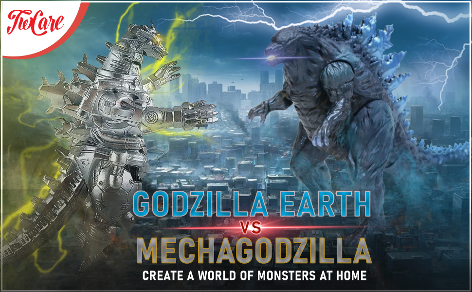 Set of 2 Godzilla Earth and Mechagodzilla