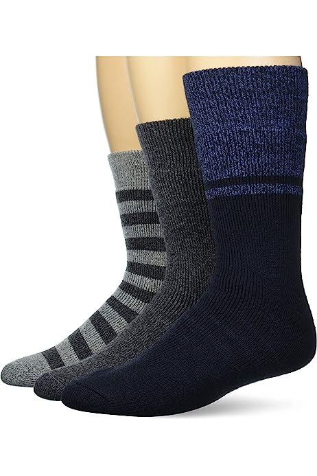 Men's Full Terry Brushed Lounge Socks, 3 Pairs