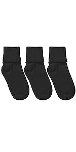 Jefferies Socks Unisex Seamless Cotton Turn Cuff Socks 3 Pack