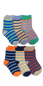 Jefferies Socks Boys Stripe Pattern Crew Socks 6 Pack