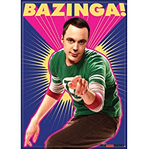 Ata-Boy Big Bang Theory Bazinga! with Sheldon 2.5" x 3.5" Magnet for Refrigerators and Lockers 