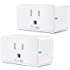 Govee Smart Plug, WiFi Bluetooth Outlets 2 Pack Work with Alexa and Google Assistant, 15A WiFi Plugs with Multiple Timers, Go