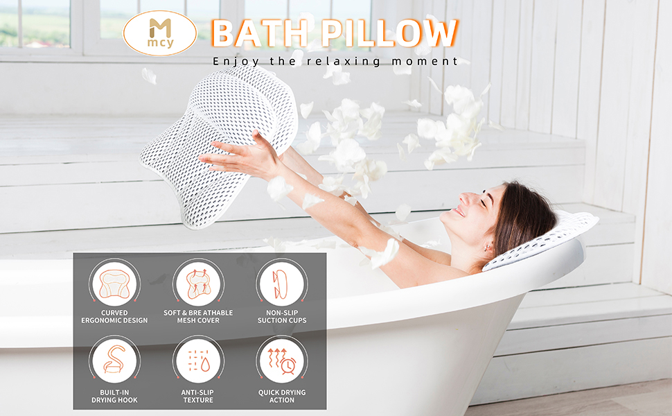 bath pillows for tub neck and back support