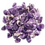 Hilitchi 1lb Bulk Large Natural Tumbled Polished Brazilian Stones Gemstone Healing Crystals Quartz for Wicca, Reiki, and Energy Crystal Healing (Amethyst About 1lb/450g/16oz/bag)