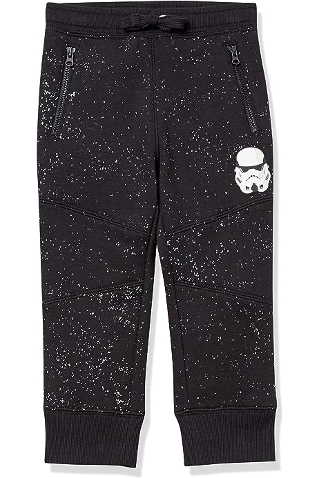 Disney | Marvel | Star Wars Boys and Toddlers' Zip-Pocket Fleece Jogger Pants (Previously Spotted Zebra)
