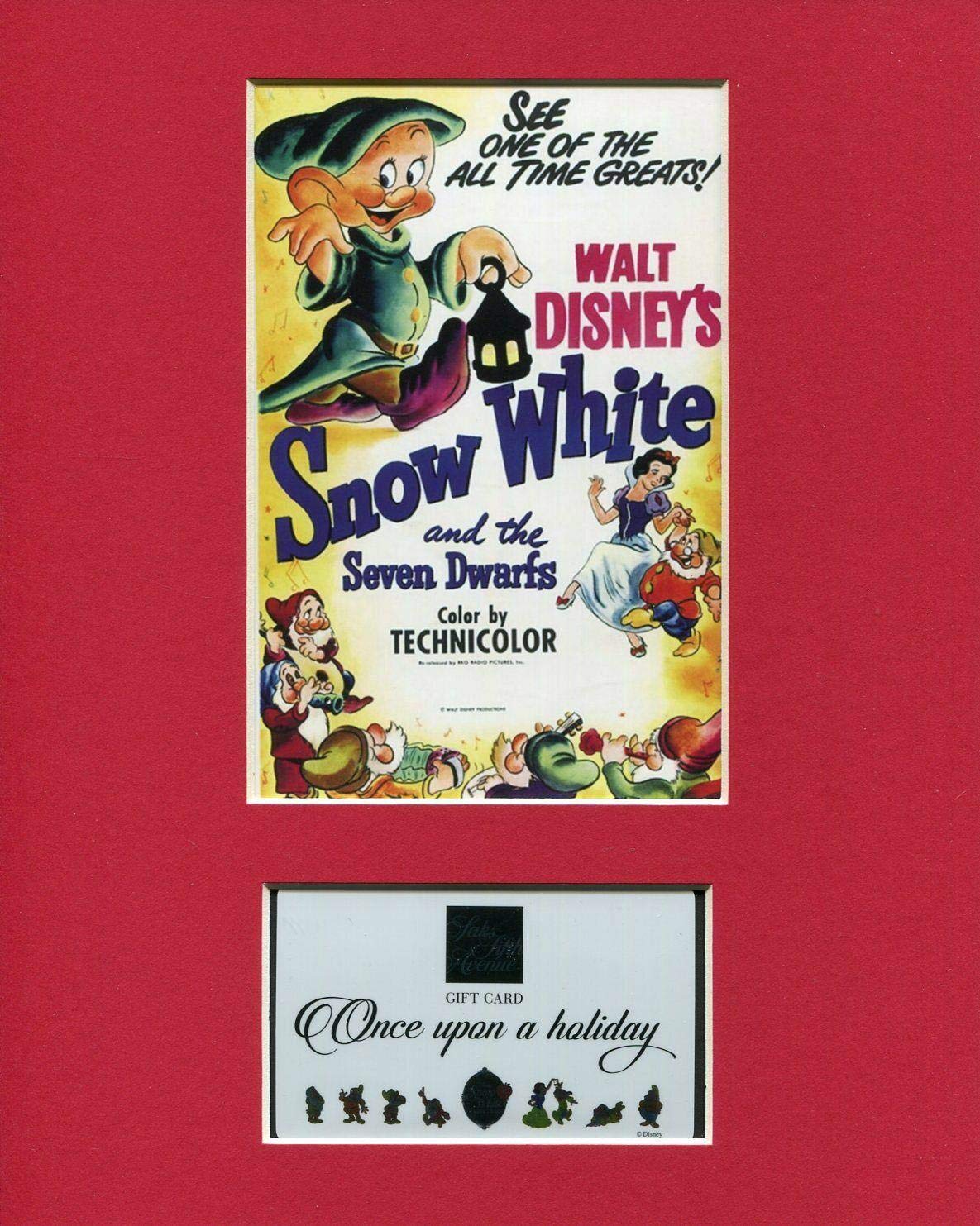 Snow White and the Seven Dwarfs 80th Disney Saks Fifth Avenue Gift Card Display - Movie Trading Cards