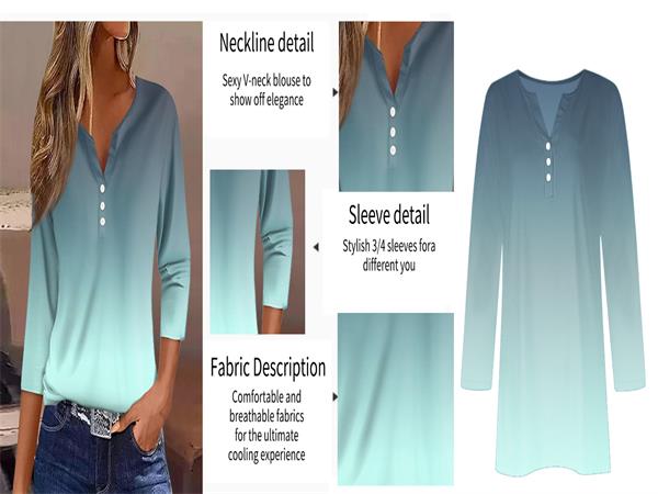 Womens Spring Outfits Button Down V-Neck T Shirt