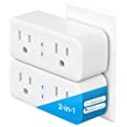 Smart Plug Extender, Dual WiFi Outlet Works with Alexa and Google Home, Mini Socket Plug-in Remote Control and Timer Function, ETL FCC Listed, No Hub Required,2.4G Wi-Fi Only,10A 1200W,2-Pack,White
