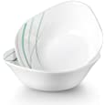 VEWEET &#39;Avivaglas&#39; 2-Piece Cereal Bowls Kitchen Opal Glass Pasta 1500mm Bowls Glassware Bowl Set Break and Crack Resistant Cereal/Soup/Dessert/Salad Bowls