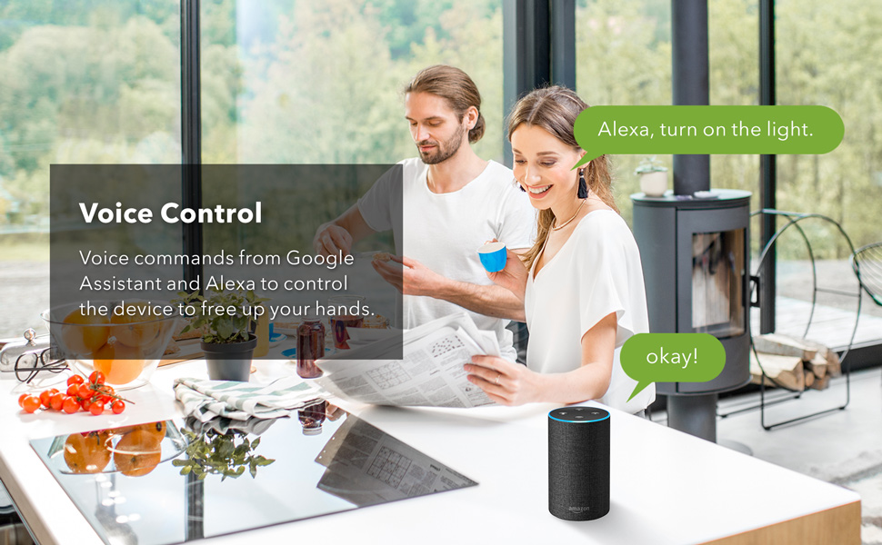 Voice commands from Google Assistant and Alexa to control the device to free up your hands