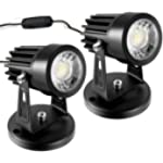 Spot Light Indoor Accent Lighting: 2 Pack Dimmable LED Uplight Spotlight Lamp for Plant Decor | 3W 90-265V AC | 3 Color Temperature Modes | Stepless Dimming | 6FT Cord &amp; Standard US 2-Plug