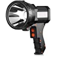 BUYSIGHT Rechargeable Spotlight,Spot Lights Hand held Large Flashlight 10000 lumens Handheld Spotlight Lightweight and Super Bright Flashlight (Aluminium_Alloy Black)