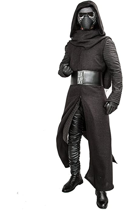 Mens Kylo Ren Cosplay Robe & Under Tunic & Gloves & Scarf & Belt Outfit Costume