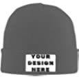 Custom Beanie Personalized Hats for Men Men&#39;s Women&#39;s Custom Beanie Hat Personalized Text, Photo and Logo Knit Cuff Beanie Carbon