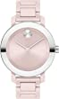 Movado Bold Evolution Women's Swiss Qtz Stainless Steel and Ceramic Bracelet Casual Watch, Color: Blush (Model: 3600709)