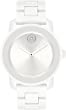 Movado Women's Bold White Ceramic Steel Case and Link Bracelet, White