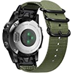 Fintie 20mm Band Compatible with Garmin Fenix 7S / Fenix 6S / Fenix 5S, Quickfit Soft Woven Nylon Sport Strap Compatible with Garmin Fenix 5S Plus / Fenix 6S Pro/Sapphire / Descent Mk2S Smartwatch, Olive