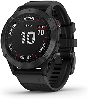 Garmin Fenix 6 Pro, Premium Multisport GPS Watch, Features Mapping, Music, Grade-Adjusted Pace Guidance and Pulse Ox Sensors, Black (Renewed)