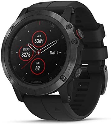 Garmin Fenix 5 Plus, Premium Multisport GPS Smartwatch, Features Color TOPO Maps, Heart Rate Monitoring, Music and Garmin Pay, Black with Black Band (Renewed)