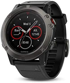 Garmin fenix 5X Sapphire GPS Watch - Slate Gray with Black Band (Renewed)