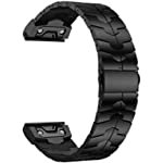 LDFAS Fenix 6S/5S Band, 20mm Titanium Metal Quick Release Fit Watch Strap with Enhanced Durability Version Compatible for Garmin Fenix 6S/6s Pro/5S/5S Plus/D2 Delta S Smartwatch, DLC- Black