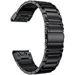 LDFAS Fenix 7S/6S/5S Band, 20mm Titanium Metal Quick Fit Watch Strap Compatible for Garmin Fenix 7S/6S Pro/5S/5S Plus/D2 Delta S/Instinct 2S, Black