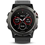 Garmin fēnix 5X, Premium and Rugged Multisport GPS Smartwatch, features Topo U.S. Mapping, Slate Gray, (Renewed)