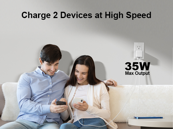 dual usb c wall charger