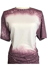 Sublimation Blanks Bleached T-Shirt Unisex Short Sleeve Tee Various Colors Sizes S-2XL (M, Burgundy)