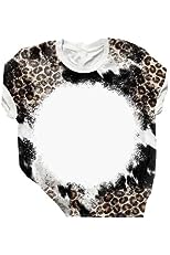 Blank Faux Bleach Shirt Polyester Sublimation Ready Short Sleeves Adult Black Cowhide Bleached