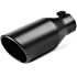 A-KARCK Exhaust Tip 3 Inch Inlet, 3" Inlet 5" Outlet 12" Long Black Coated Finish Muffler Tip for Truck Tailpipe, Stainless S