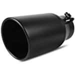 AUTOSAVER88 3.5 Inch Inlet Black Exhaust Tip, 3.5&quot; Inlet 5&quot; Outlet 12&quot; Overall Length Stainless Steel Exhaust Tips Powder Coated Finish Tailpipe