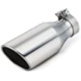 3 Inch Inlet Exhaust Tip, LCGP 3&quot; x 5&quot; x 12&quot; Clamp On Stainless Steel Polished Diesel Exhaust Tailpipe Tip