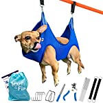 F2F Dog Grooming Hammock for Small Dogs, 10-in-1 Harness/Hanging Sling, DIY Trimming Nail Cutting Clipping Restraint, Pet Haircuts Trimmers/Clippers, Nail File, Comb - Easy &amp; Relaxing (Size: Small)